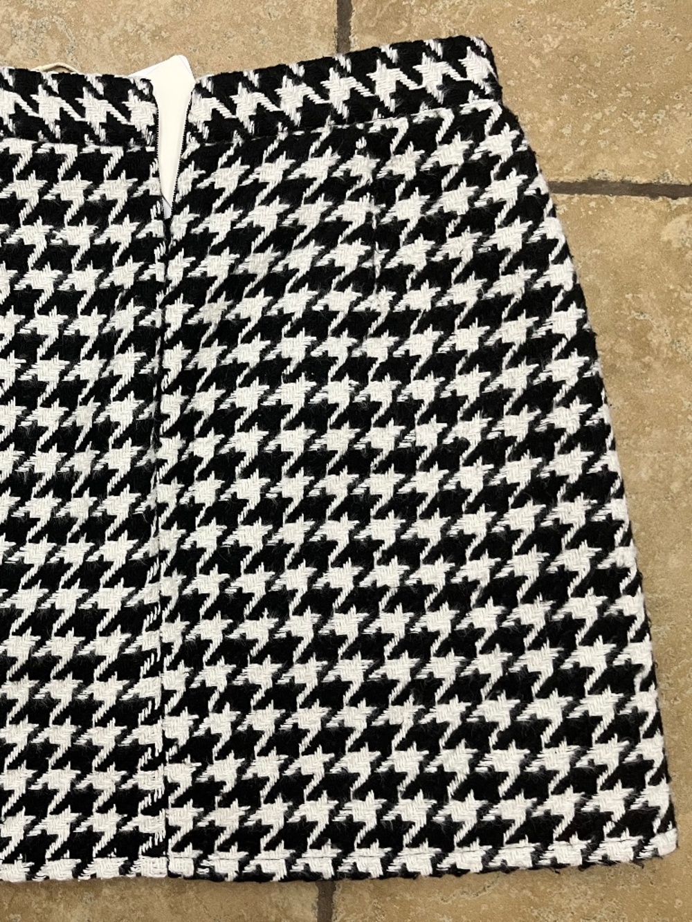 NWT Commense Houndstooth Plaid Tweed Mini Skirt - Picture 13 of 14